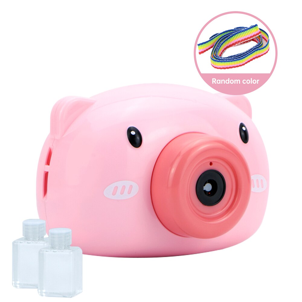 Automatische Grappige Leuke Cartoon Varken Dier Zeep Kinderen Bubble Maker Camera Bad Wrap Machine Speelgoed Bubble Cadeaus Voor Kinderen En meisjes: Pink pig