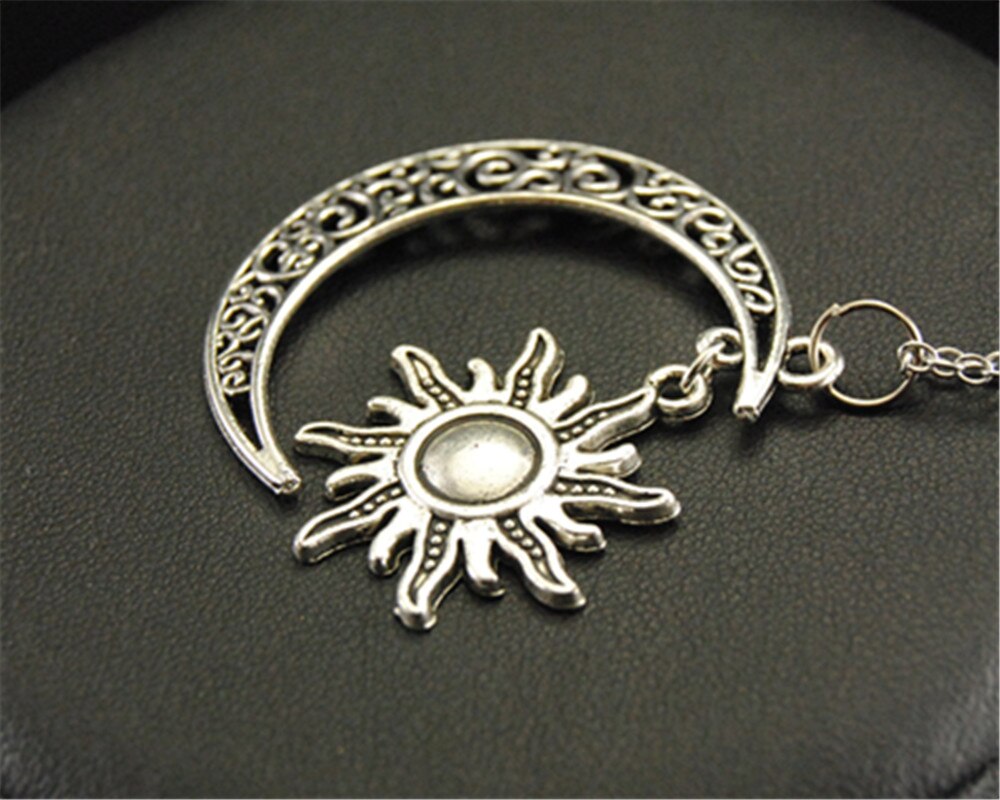 Collier en filigrane tibétain en argent, pendentif soleil et lune, bijoux faits à la main, 1 pièce