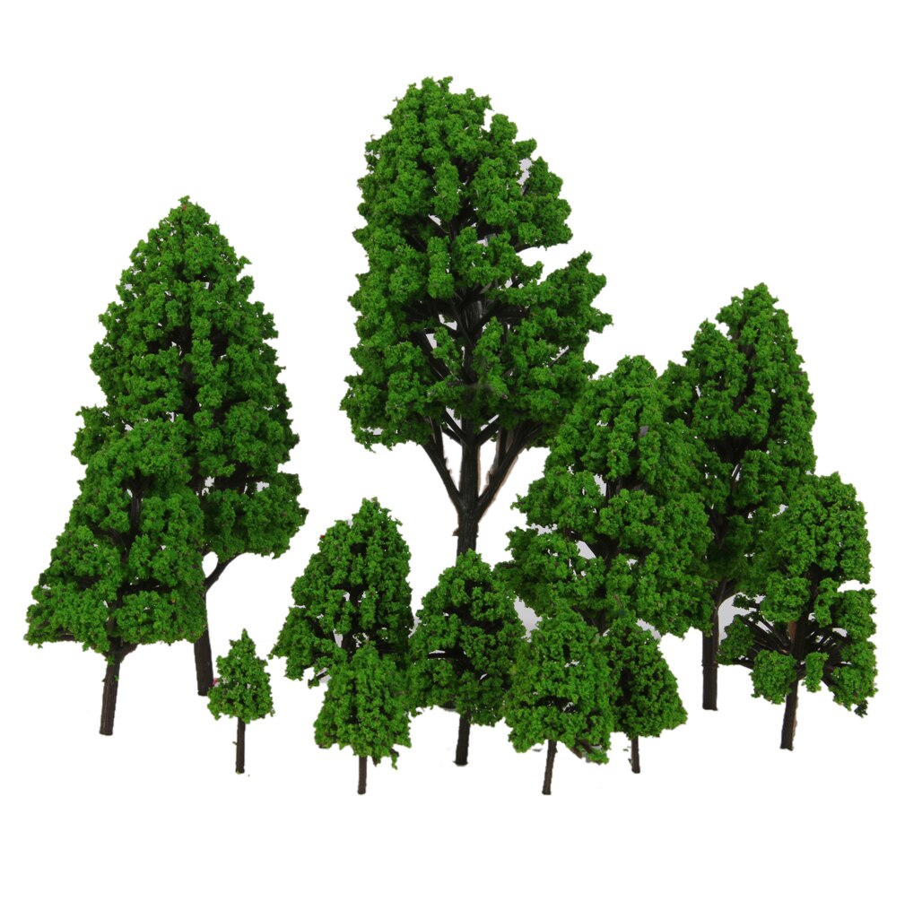 12 Mixed Model Poplar Trees Train Park Railway Scenery Layout O Scale 3-16cm