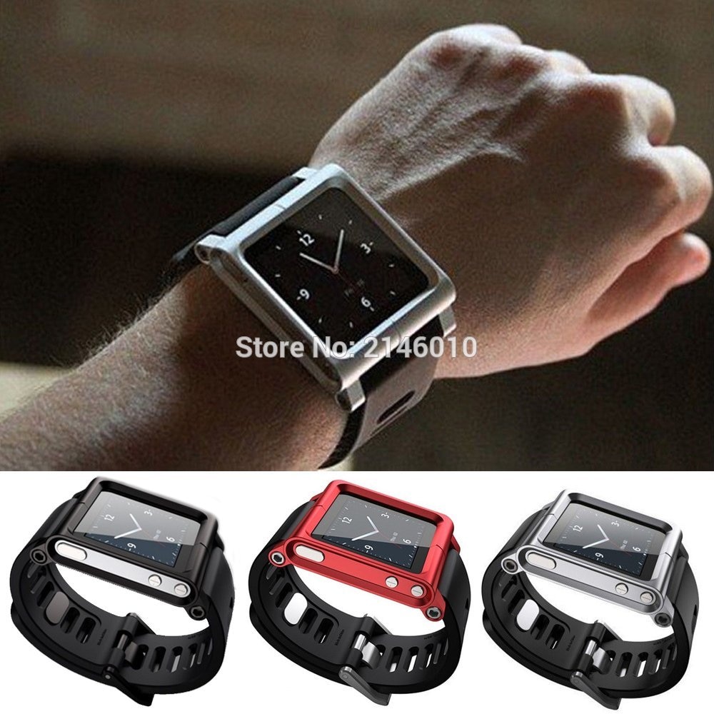 Bracelet de montre multi-touch Kit Bracelet de poignet pour iPod Nano 6 6th 6g boîtier en aluminium en métal