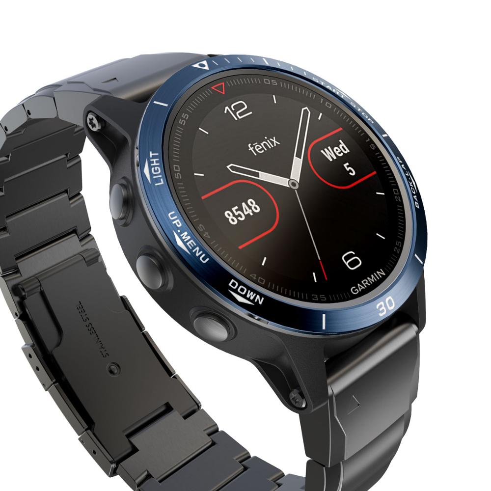 Cadre de couverture en métal pour Garmin Fenix 5 montre intelligente cadran lunette anneau style boîtier adhésif couverture Anti-rayure Protection anneau: 5