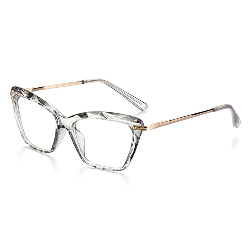Gafas cuadradas de con marco de cristal facetado gafas Vintage para mujer estilos de gafas ópticas de ordenador