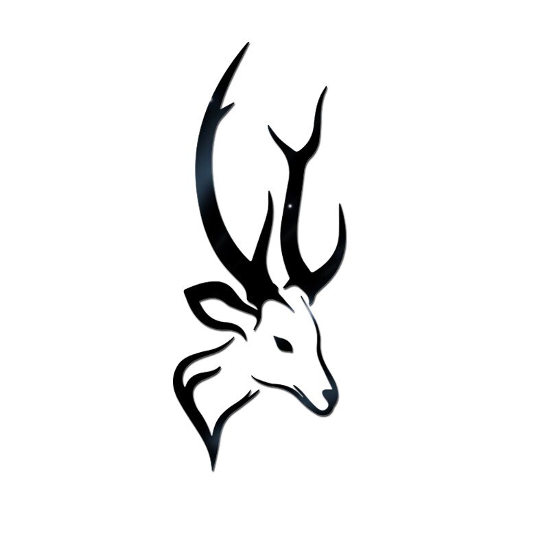 Wall DIY Goat Crystal Arcylic 3D Black Gold Wall Stickers Decal Home Decor Personality art wall stickers or07: Black