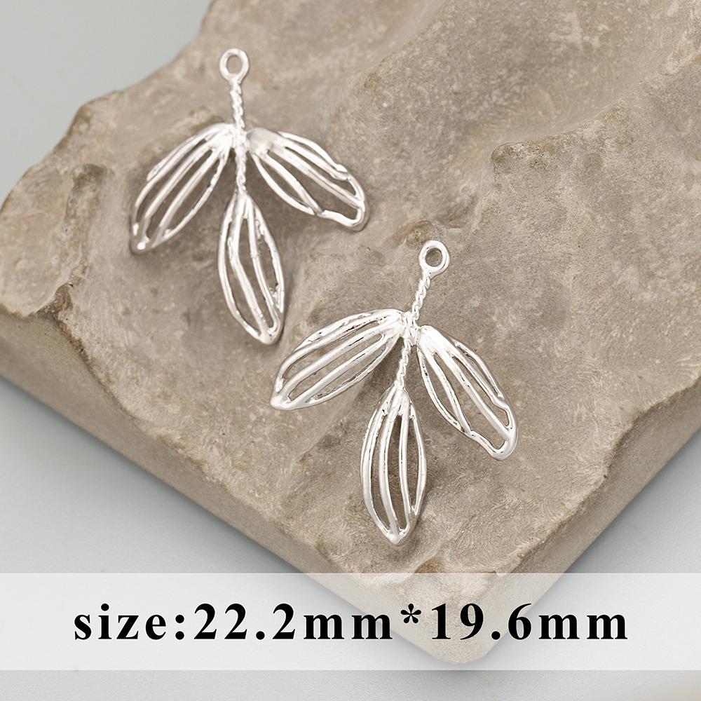 GUFEATHER MD66, sieraden accessoires, 18k goud rhodium plated, koper, bladvorm, sieraden maken, bedels, diy hangers, 6 stks/partij: Rood