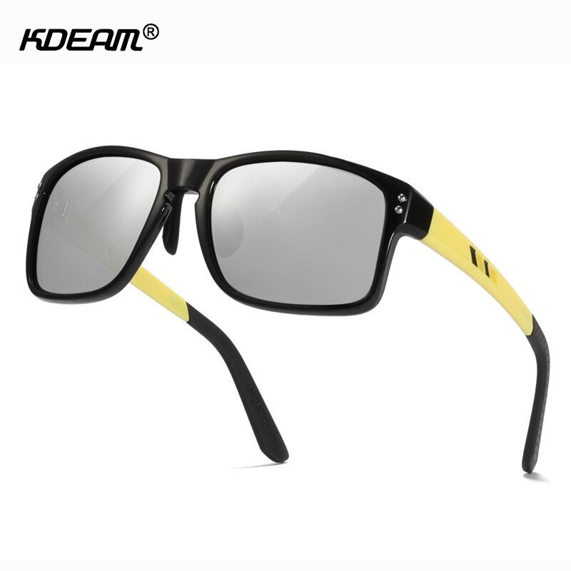 KDEAM TR90 Materiaal Gepolariseerde Zonnebril Mannen Sport Rechthoek Frame Zonnebril Rijden Vrouwelijke oculos de sol Xl KD524