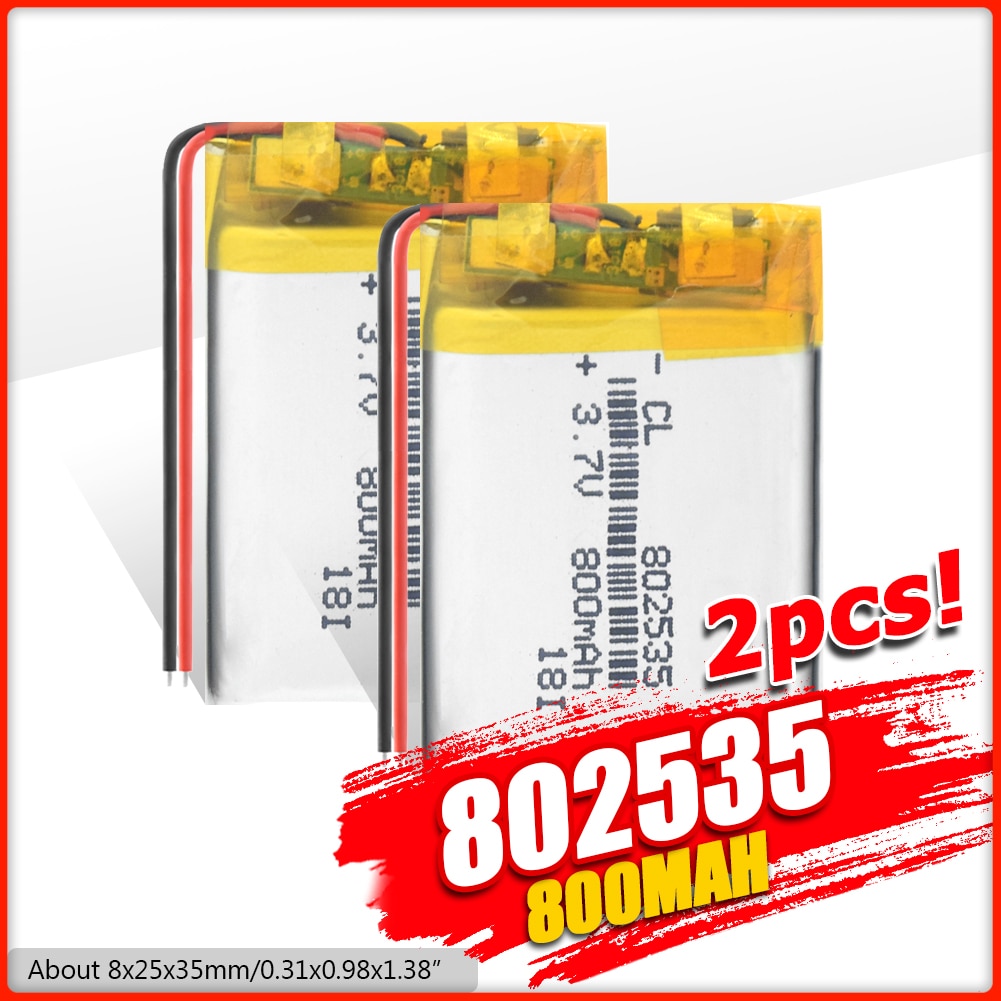 3,7 V Lithium-batterie 800MAH Polymer batterie 802535 Für GPS MP3 MP4 MP5 LED Licht PDA lautsprecher kleine spielzeug wiederaufladbare Li-ionen-zelle