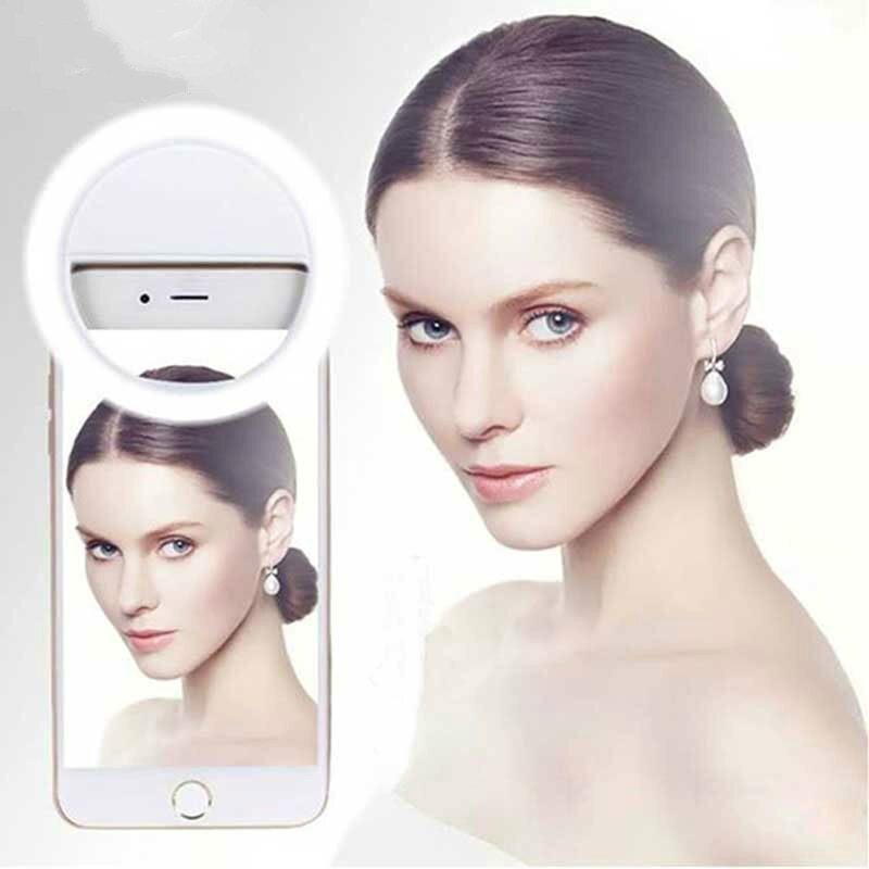 Lampes LED Téléphone Selfie Lumière Clip-on Remplir De Charge et Batterie 36 LEDS Selfie Lampe Anneau Lumineux Clip Pour iPhone 8 7 6 Plus