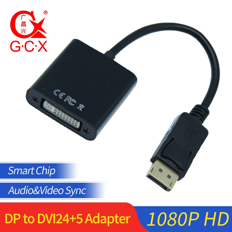 GCX Displayport naar DVI D Actieve Adapter 1080P Man-vrouw Display Port Adapter Voor PC DP naar DVI dual Link Kabel Converter