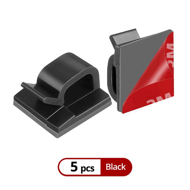 Self Stick Wire Organizer Line Cable Clip Buckle Clips Clamp Table Wall Fixer Fastener Power Cable Holder Wall Cable Sticker: black squre