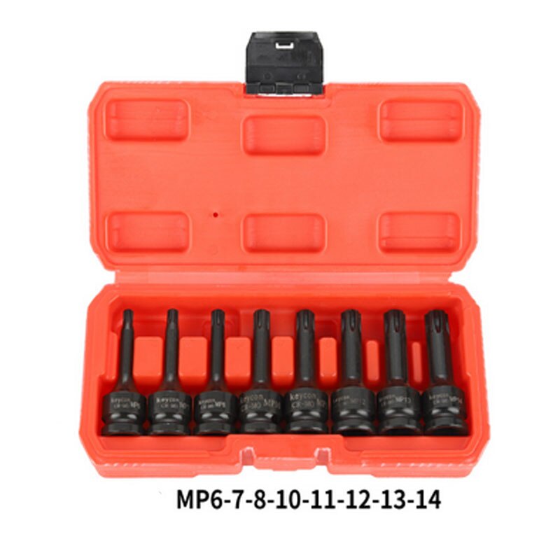 One Pcs 1/2" Universal Air Socket Adopter Torx Bit Socket Drive Star Bit MP6-MP14 Bicycle Auto Repair Wrench Tool