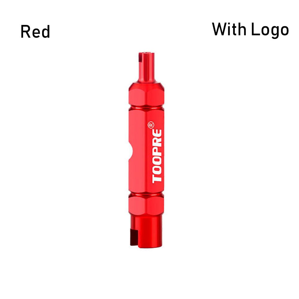 1Stck Fahrrad Ventil Werkzeug MTB Rennrad Ventil Ader Verlängerung Stange Entferner Multifunktions Anti-Unterhose Luft Ventil Schlüssel demontage Werkzeug: rot	mit Logo