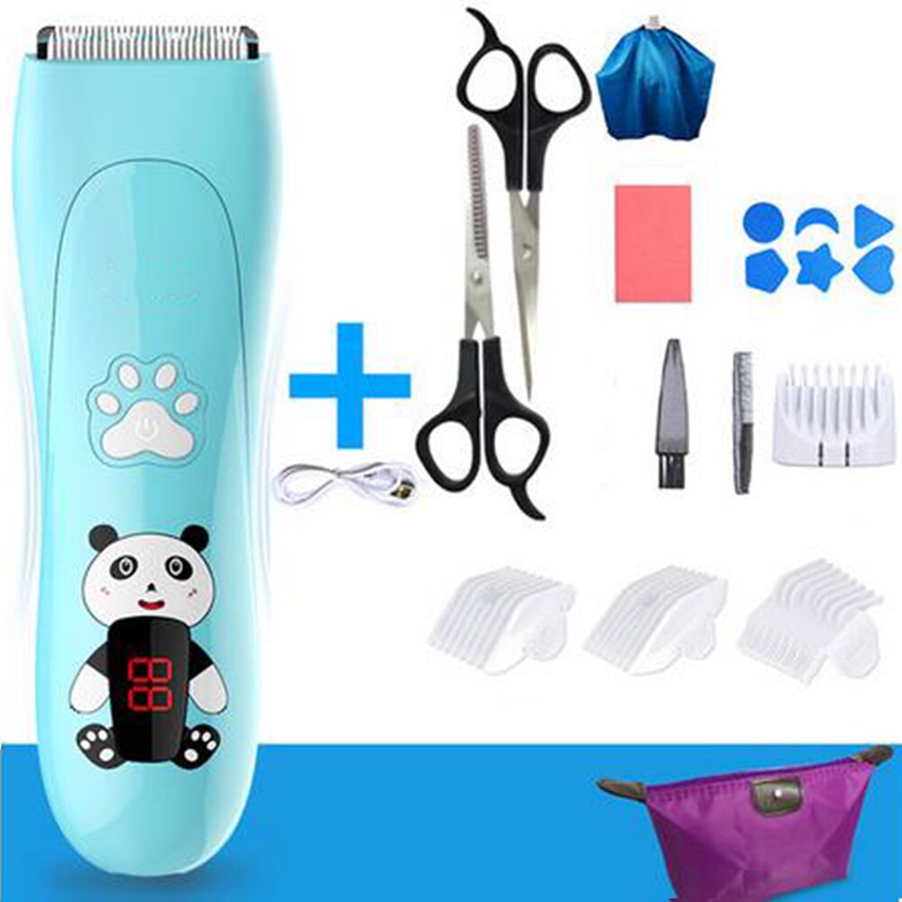 Kinderen Elektrische Tondeuse Set Mute Tondeuse Usb Oplaadbare Elektrische Haar Snijder Trimmer Haircut Tool