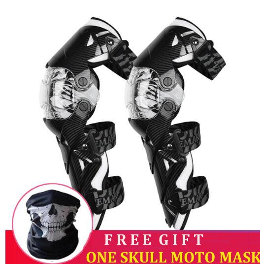 VEMAR Motorcycle Knee Pads Racing Moto Knee Guards CE Motocross Protection Riding Safety Protective Gear Adults Knee Protector: E-18 White