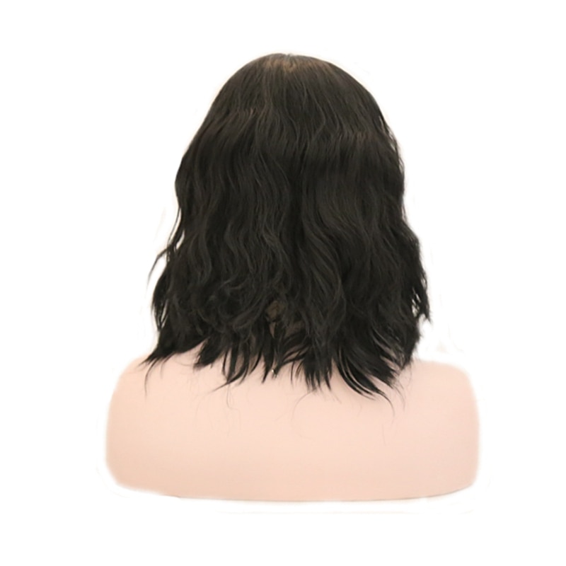 JOY & BEAUTY pelucas resistentes al calor de onda corta de 14 pulgadas, peluca con malla frontal sintética de 150% de densidad, pelucas sin pegamento de parte media para mujer