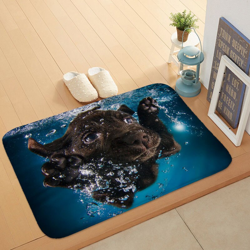 Alfombra con estampado de dibujos animados para exteriores, alfombrilla antideslizante con dibujos de perros y perros, para puerta Delantera de animales, 40x60: 6