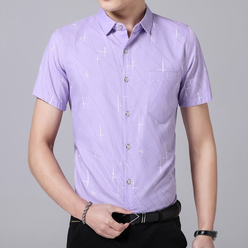 Zomer heren casual goedkoop overhemd heren gestreept overhemd korte mouw