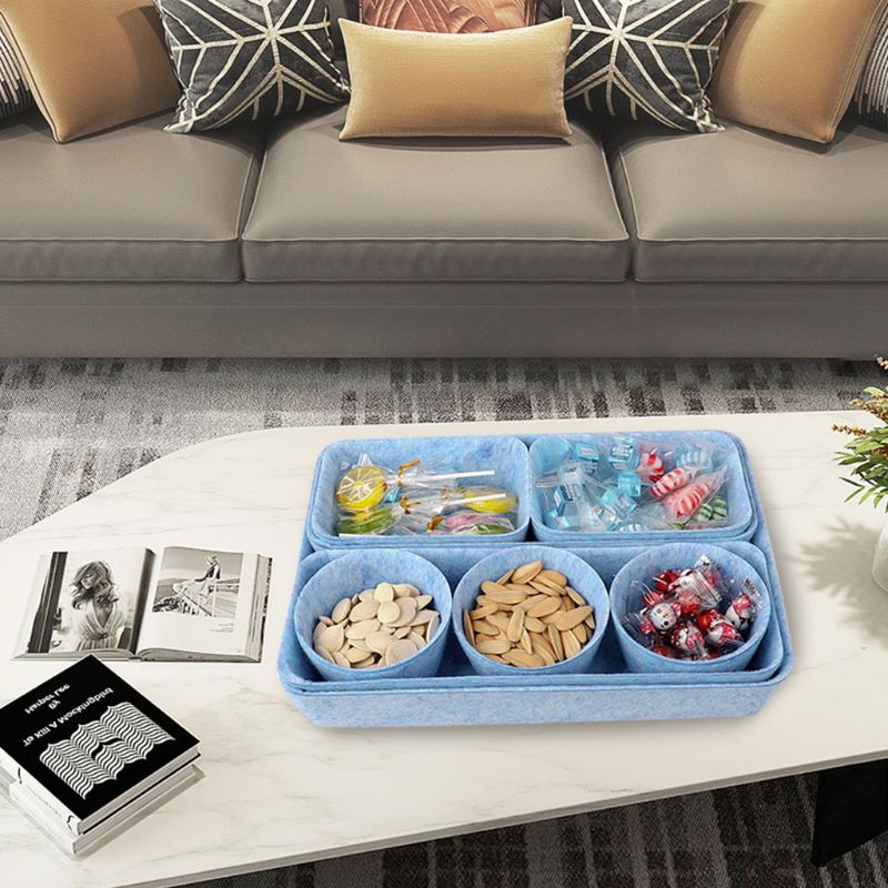 8 in 1 filt kontor skuffe arrangør bakker skuffer arrangører skraldespande skillevæg opbevaringsbakker organisator bin til makeup smykker