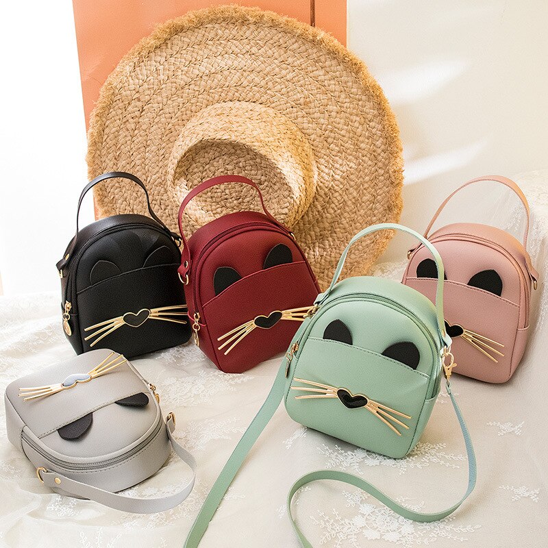 Cat students daily small backpack spring and summer Korean version of the shoulder messenger bag mobile phone bag XW-3063