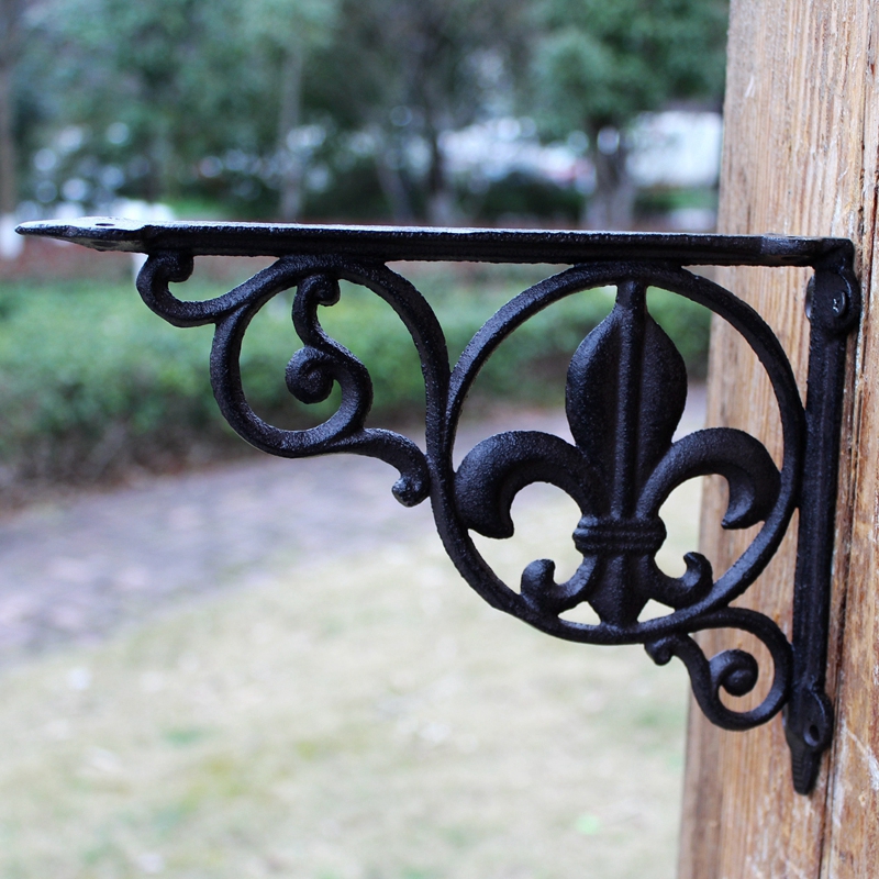 Cast Iron Craftwork Tabletop Triangle Support Frame Bracket Bookshelf Shelf Bracket Fixed Bearing Tripod