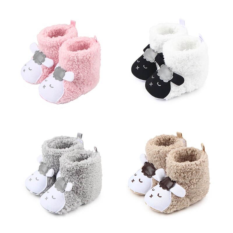 Leuke Cartoon Baby Winter Warm Booties Dier Stijl Fleece Snowboots Non Slip Peuter Babyschoenen Baby Katoen Laarzen