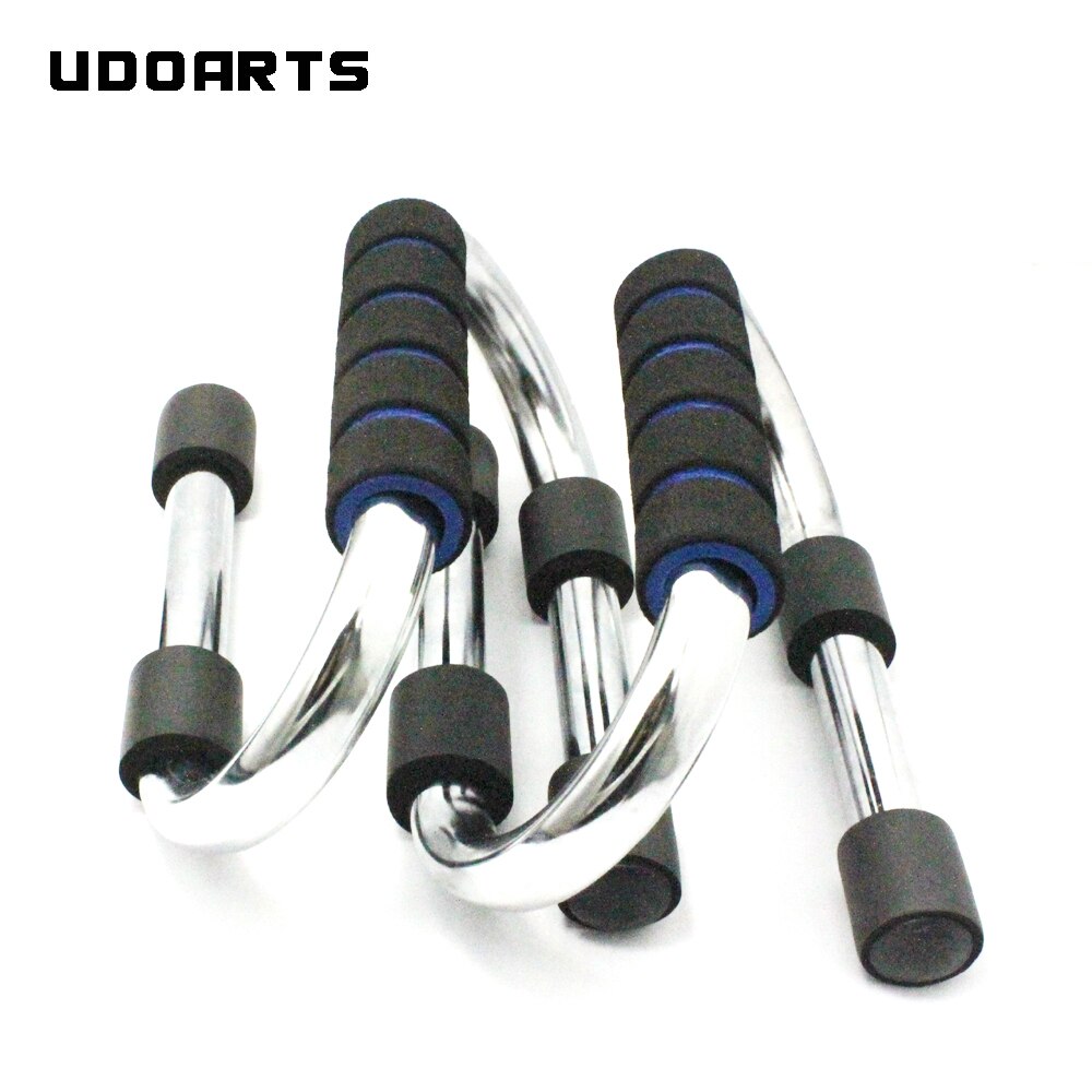 Udoarts push-up barer - kraftigt krom stål pushup stativer med behageligt greb og skridsikre barer (1 par)