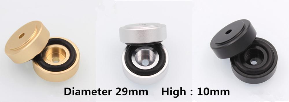 S-009 Alle Aluminium 1 Set/4 Stuks Eindversterker Shock Voet Kussen Speaker/Cd Speler/Subwoofer Shock voeten: 29x10mm