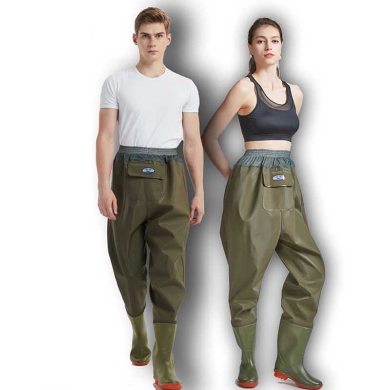 Fly Fishing Waist Waders Pant Durable Waterproof trousers Wading Breathable Waist Pants With Stocking Foot