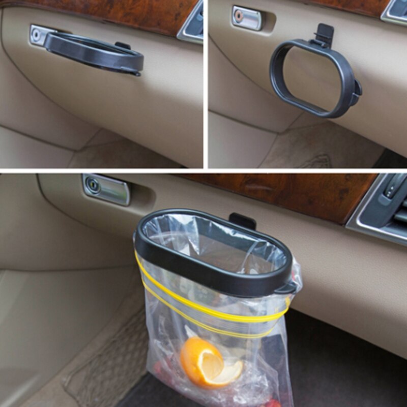 Durable Foldable Car Trash Bin Frame Auto Garbage Organizer Holder Bag Bucket
