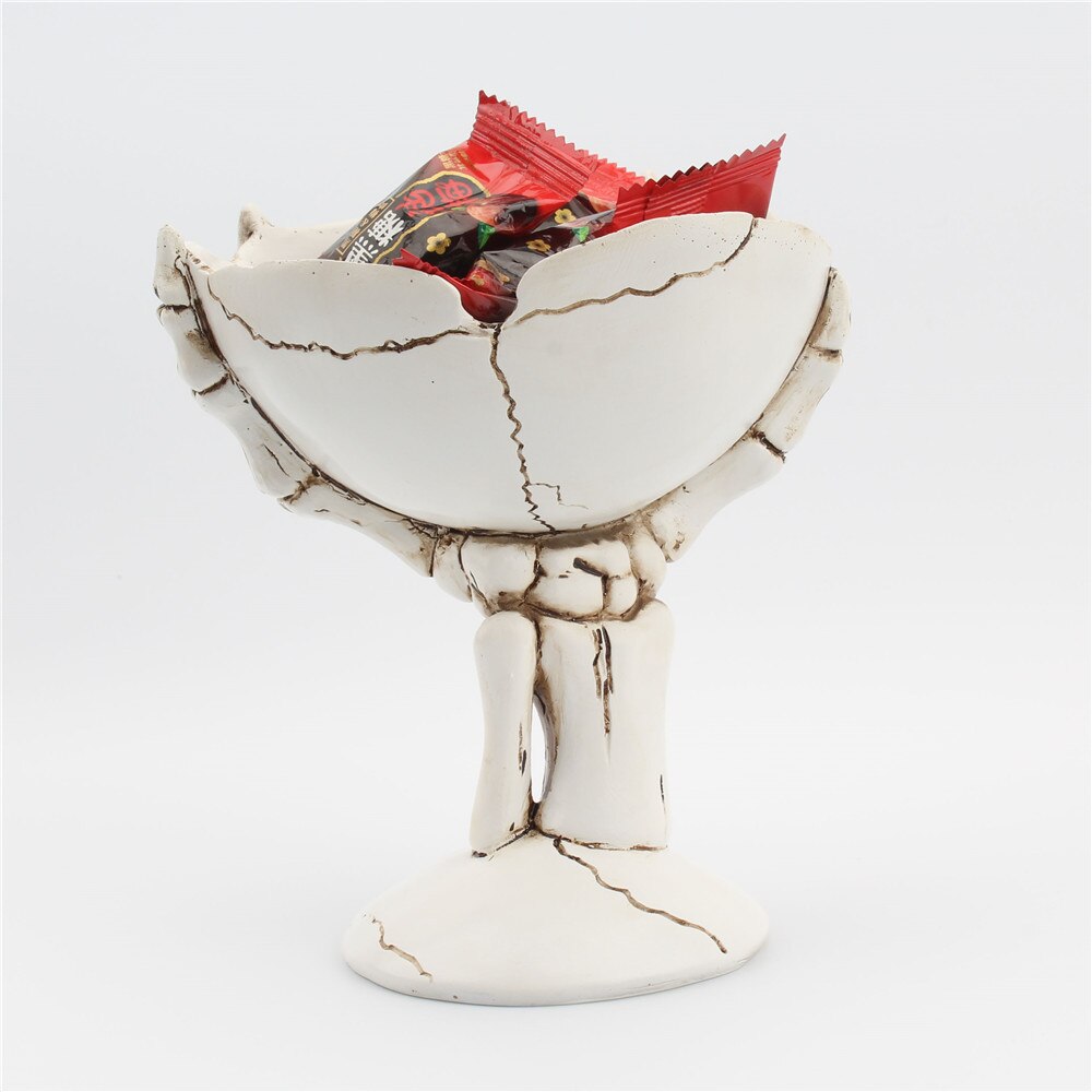 Resin Sculpture Skeleton Hand Model Porch Key Snack Storage Tray Cosmetic Finishing Box Home Decor Strange