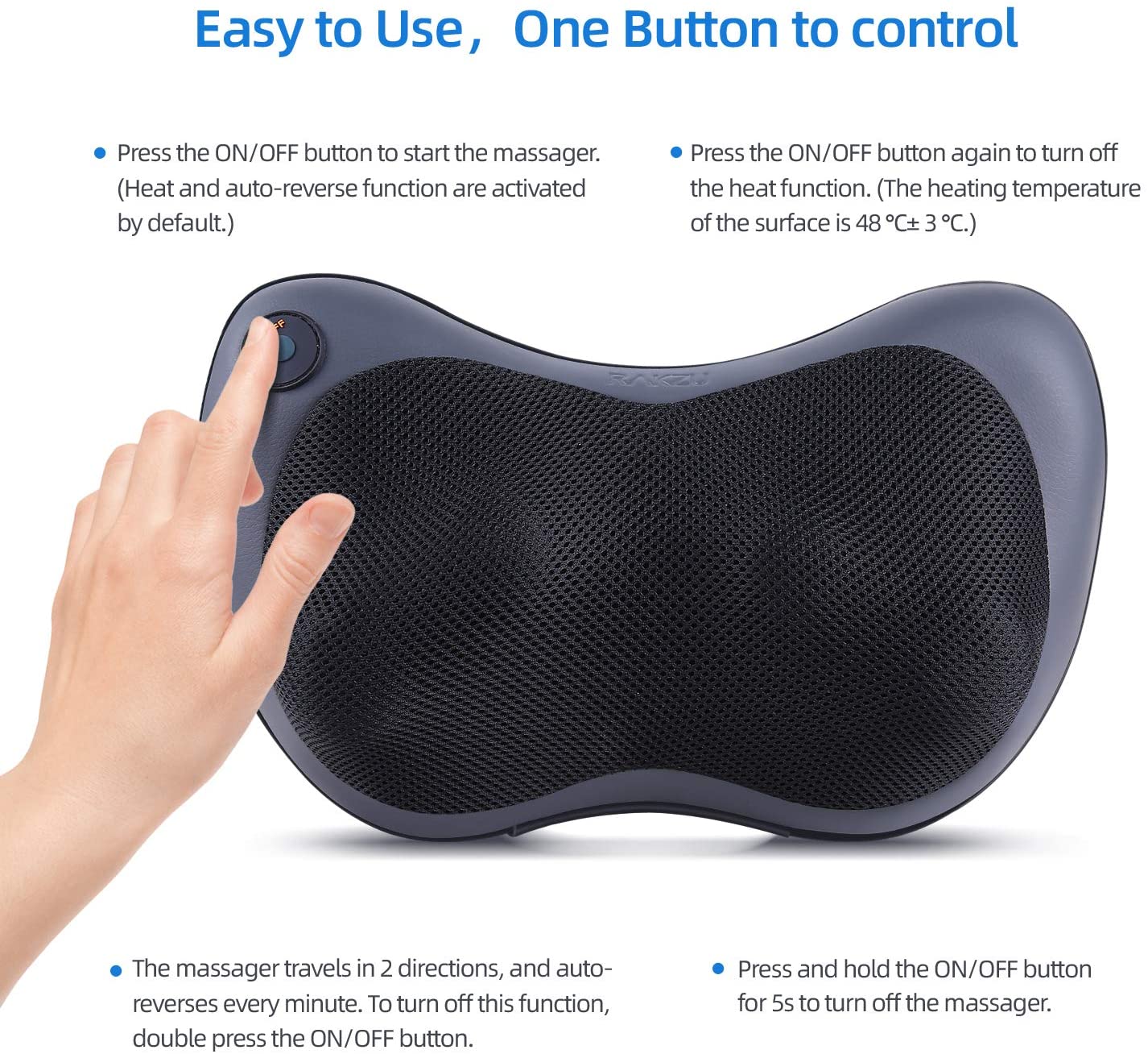 Electric Massage Pillow Neck Back Massager Heat Car Home head massager scalp stress relax neck & back massager with heat
