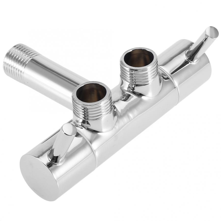 suitable for most taps Chrome Plating Wall Mounted Angle Valve Double Outlet Valve for Basin Sink Faucet Extension
