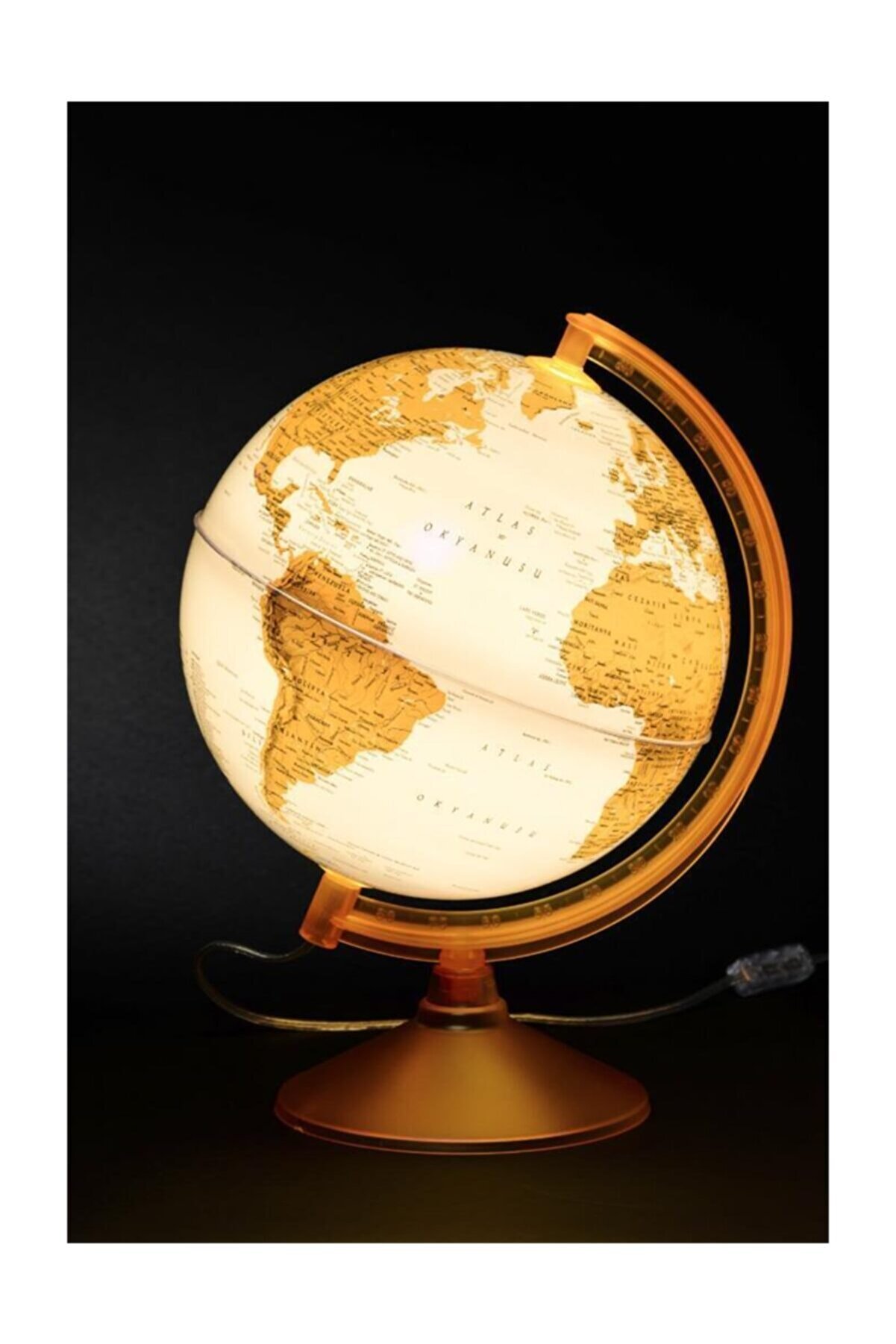 Illuminated Decorative Globe World Patterned Balls Map Home Office Products Products Large Size Snow Globe 26Cm Size