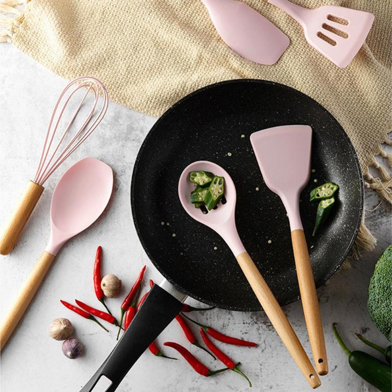 12pcs/set Silicone Kitchenware Baking Utensils Non-stick Kitchen Cooking Tool Practical High Temperature Resistance Cookware Set