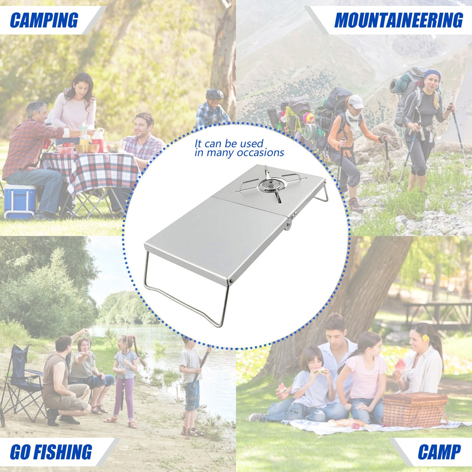 Folding Stove Table Portable Camping Hiking Picnic Stove Stand Bracket Holder For Fishing Hiking Picnic Tourist Burner #T3G