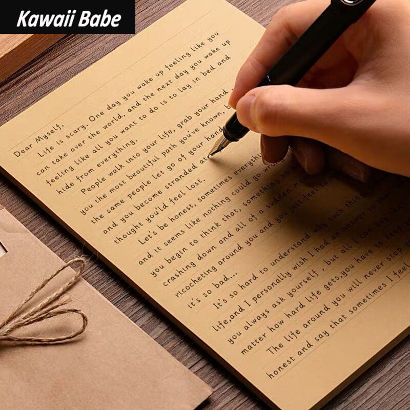 Note 50 Sheets Writing Letter Stationery Romantic A4/B5/A5 Vintage Kraft Paper Craft Paper Painting Packaging Paper
