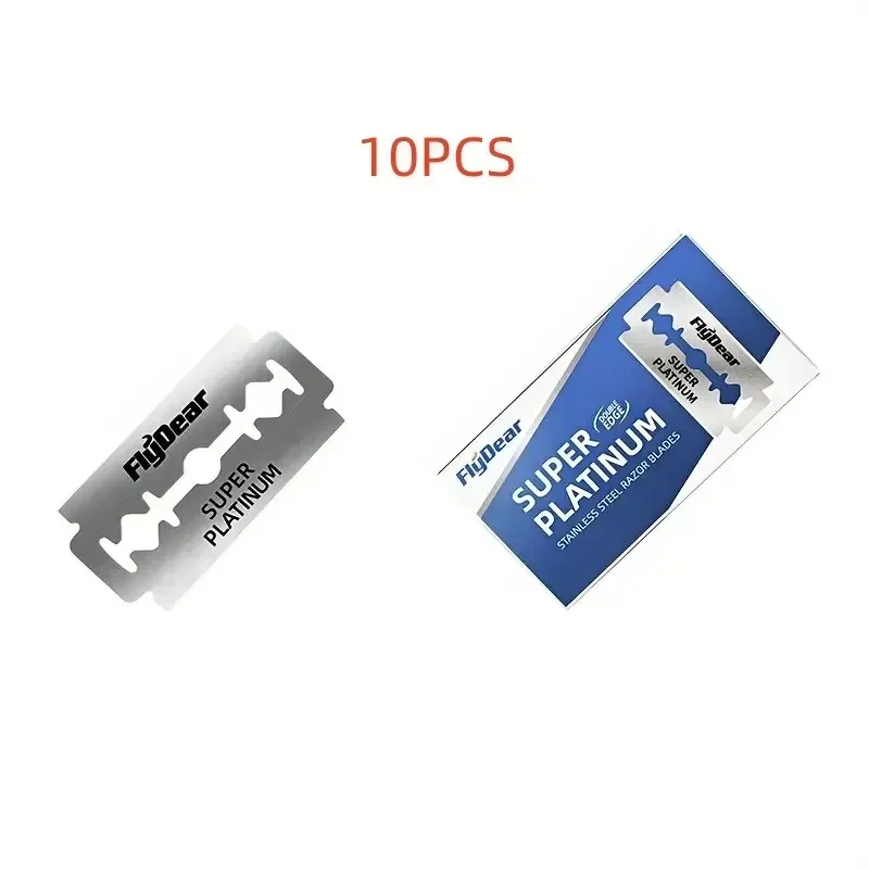 Maquinilla de afeitar clásica Retro de acero inoxidable, cuchillas de afeitar de doble filo, maquinillas de afeitar de seguridad para hombres, herramienta de peluquero , maquinilla de afeitar para depilación: Blanco
