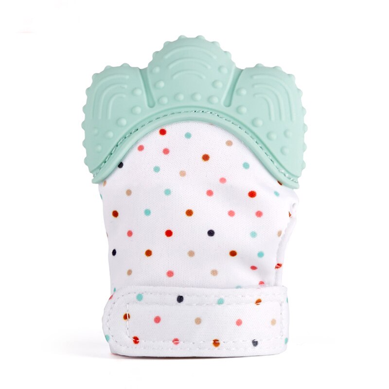 Newborns Safe Silicone Baby Gloves Baby Stuff Mitt Teething Candy Wrapper Sound Teether Mittens For Children Gloves: Light green