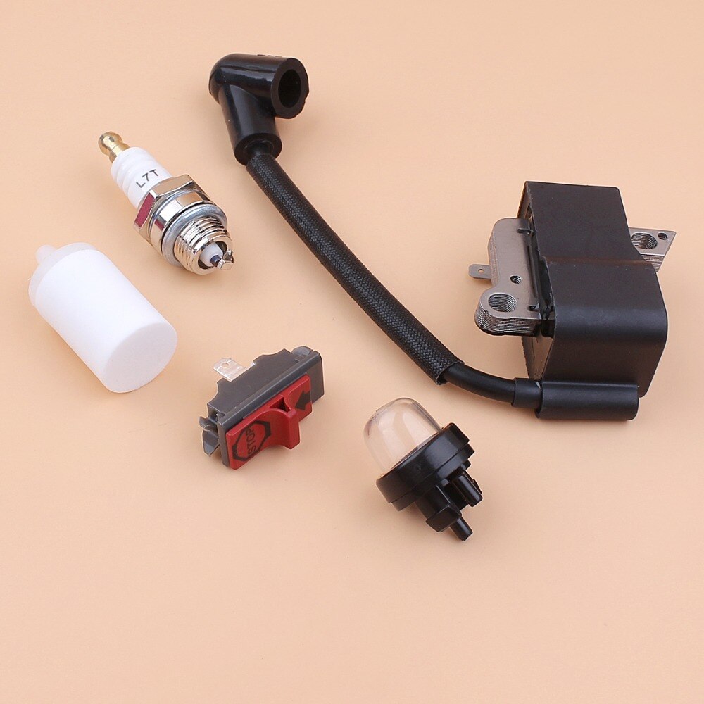 Tändspole på/av strömbrytare tändstift primer bulb kit passar för husqvarna 235r 232r 232l 240rj penselklippare 537038501