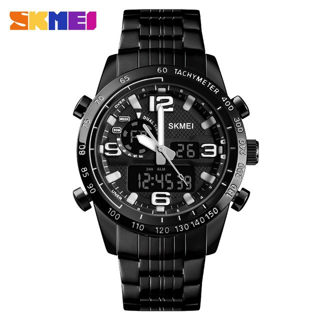 Skmei Staal Quartz Digitale Dual Display Horloges Mode Waterdichte Sport Heren Horloges Relogio Masculino 1453: Default Title