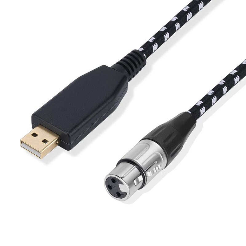 Usb-mikrofonkabel, xlr-auf-usb-adapterkabel, mikrofonkabel (xlr-buchse) auf computer-pc-usb-schnittstellenadapter , 10ft