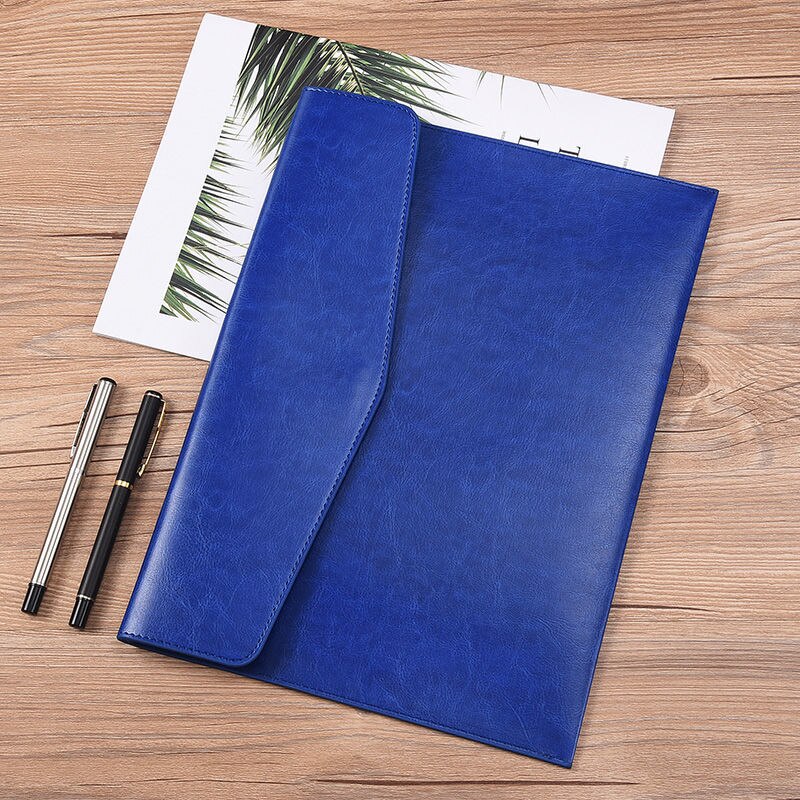 A4 A5 A6 Retro Business Leather Portable File Folder Data Package Document Bag Simplicity Magnetic Button School Office