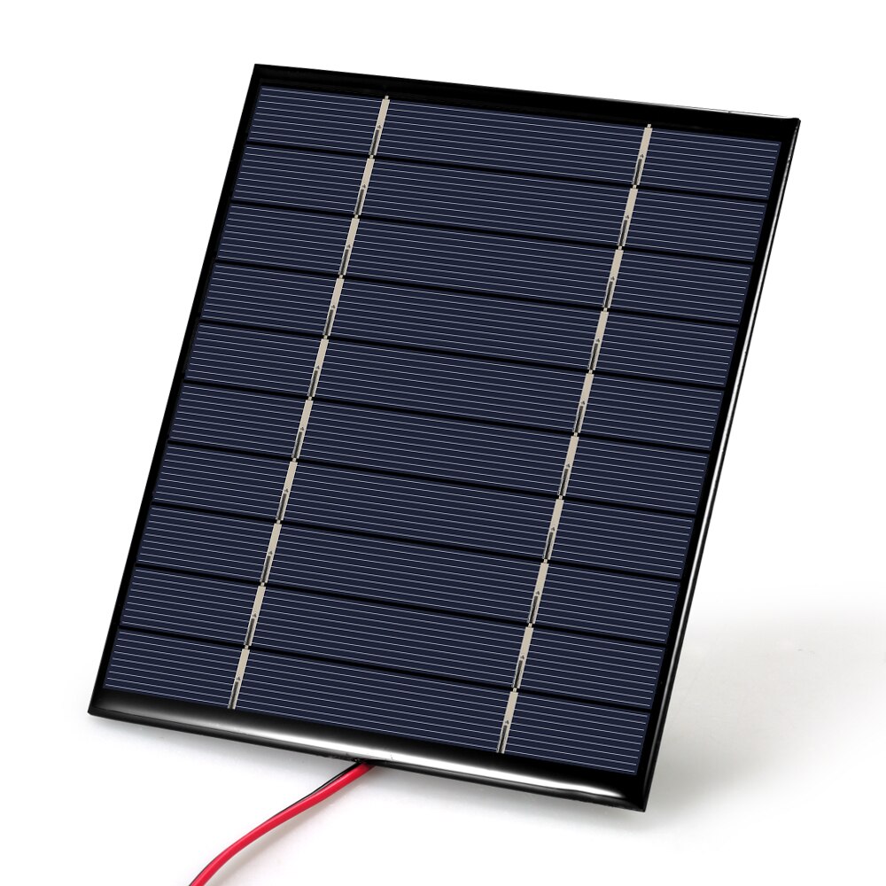 2.5w 5v polykrystallinsk silicium solpanel med alligator clips solcelle til gør-det-selv strømoplader