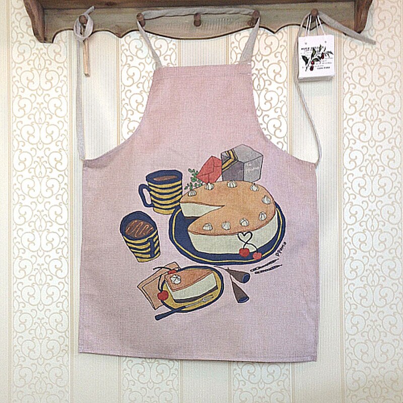 mandilon escolar infantil delantal barbero limpieza hogar Delantal de lino con de dibujos animados para niños, delantal antiincrustante con pintura de pastel y Casa, color rosa, para la cocina del hogar: Blanco / 68x55cm adultsize