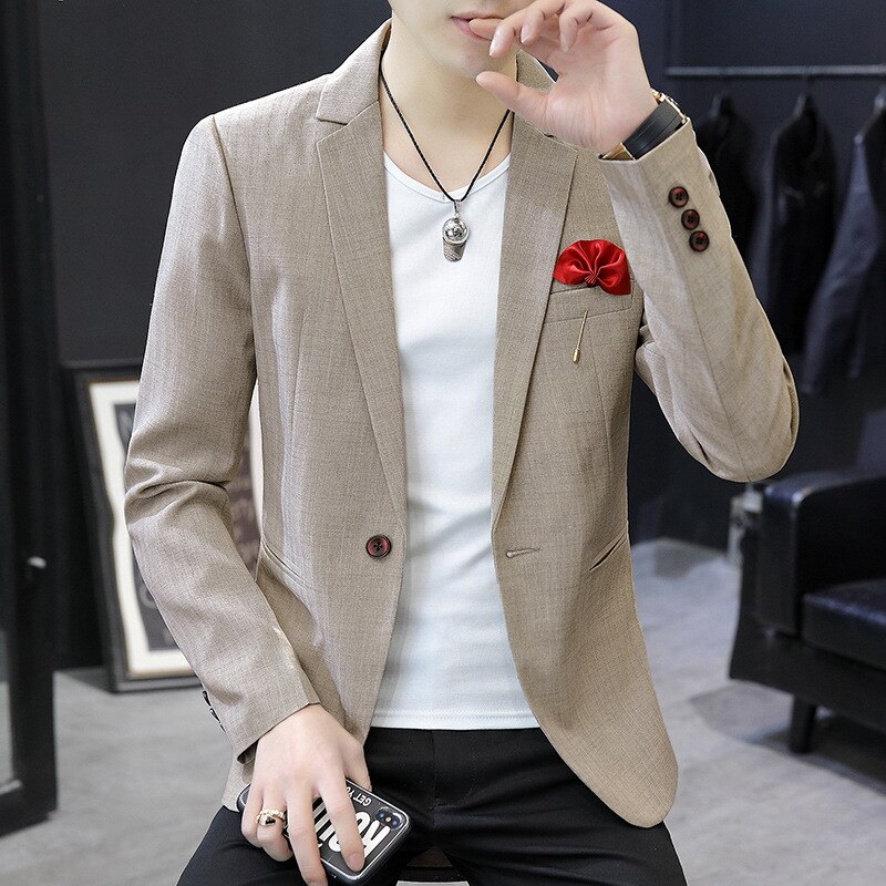 Men Light Color blazer Teenager Spring Style Business Casual blazer