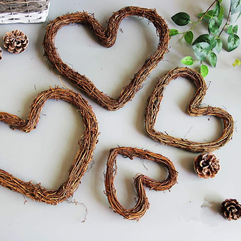 Kerst Bruiloft Rotan Diy Ambachtelijke Projecten Natuurlijke Takje Grapevine Hartvormige Krans Opknoping Rotan Feestelijke Raam Deur Decor