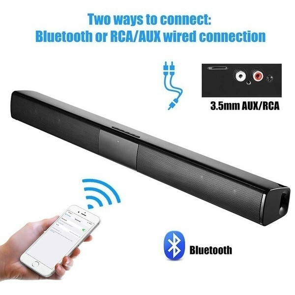 40W Super Power Draadloze Bluetooth Soundbar Speaker Subwoofer TV Home Theater Soundbar + Afstandsbediening