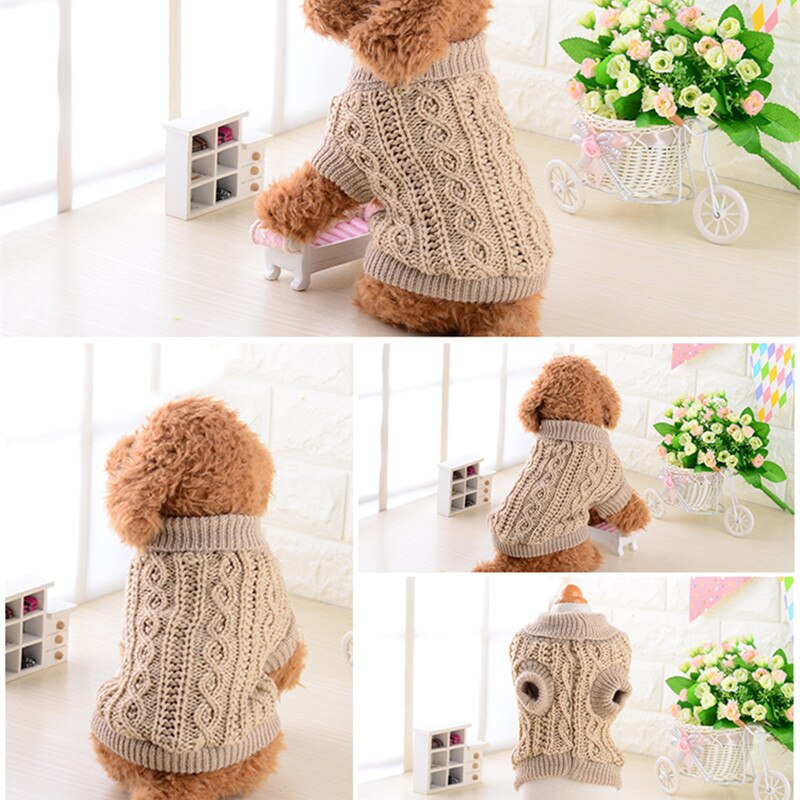 Suéter de punto para perros, ropa para mascotas cachorros, cálido, A la , sólido, variedad de patrones, Invierno