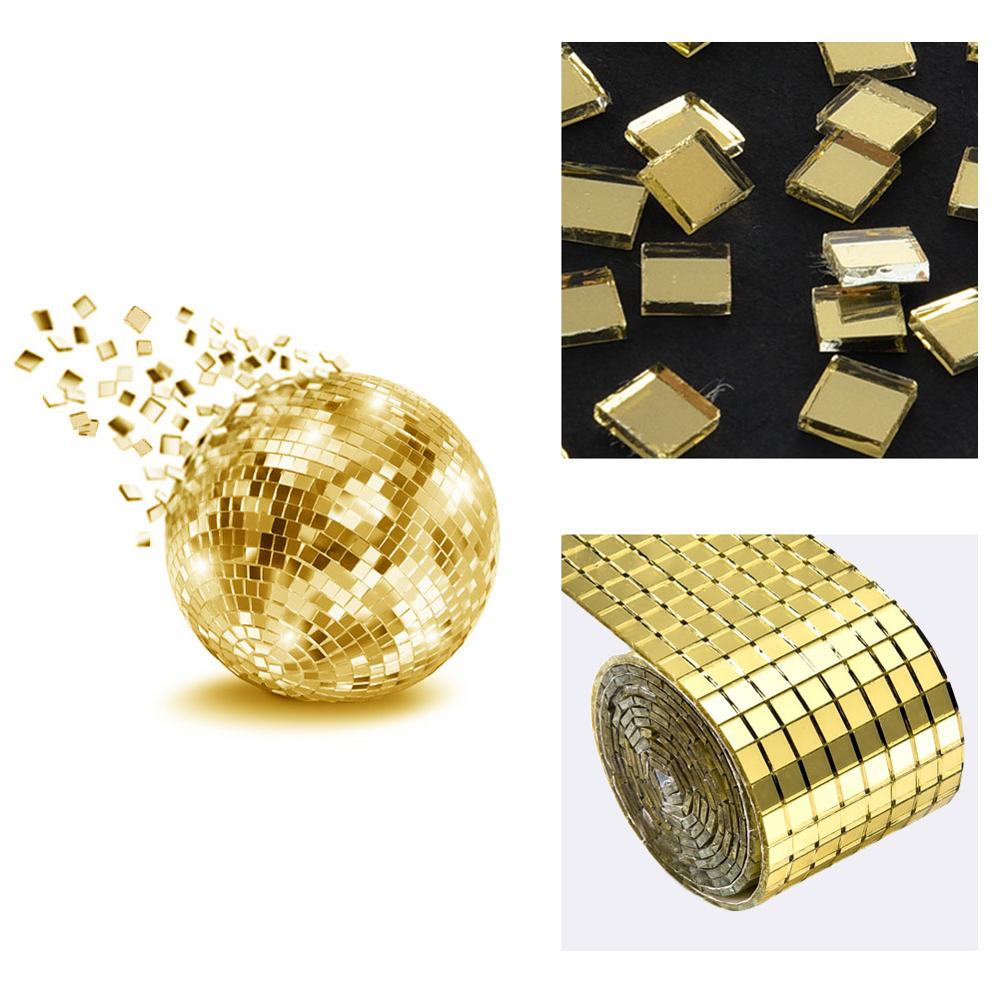 Auto-adhesivo de vidrio Mini cuadrado espejos, azulejos de mosaico para baño artesanías hechas a mano DIY decoración del hogar de plata/oro/rosa
