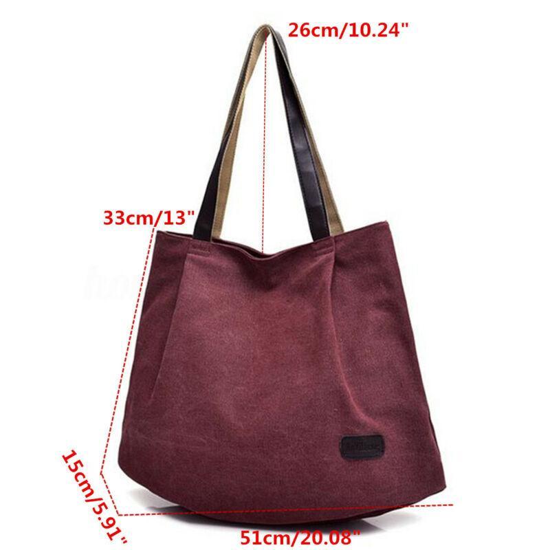 Womens Large Canvas Handbag Shoulder Bag Cross Body Tote Shopping Satchel HZ