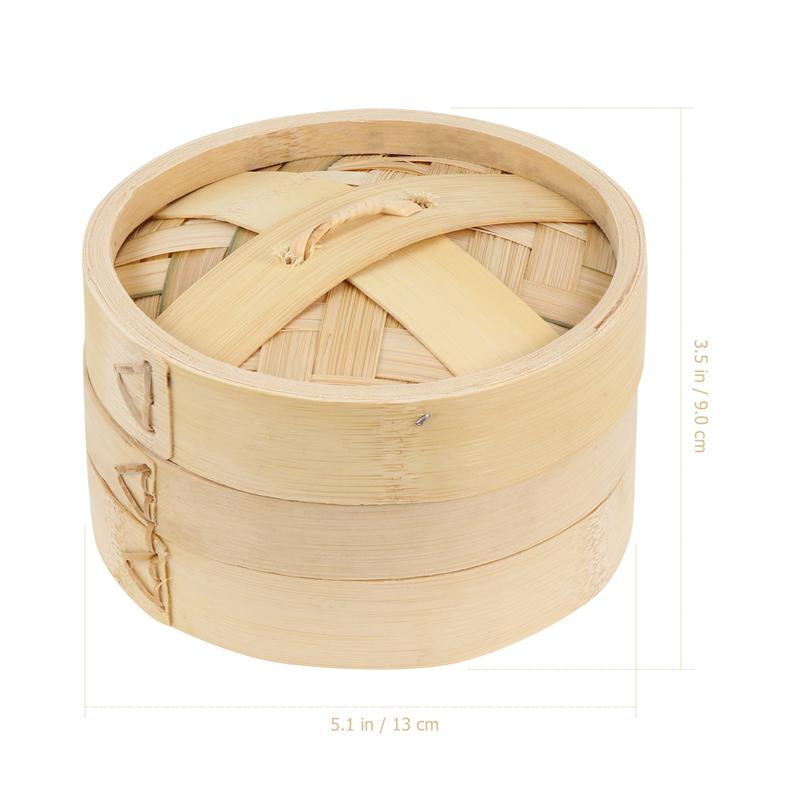 1 Set Bamboo Steaming Rack Food Steaming Basket Bamboo Food Steamer Flour Buns Dumplings Steaming Rack: 13X13X9CM